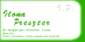 ilona preszter business card